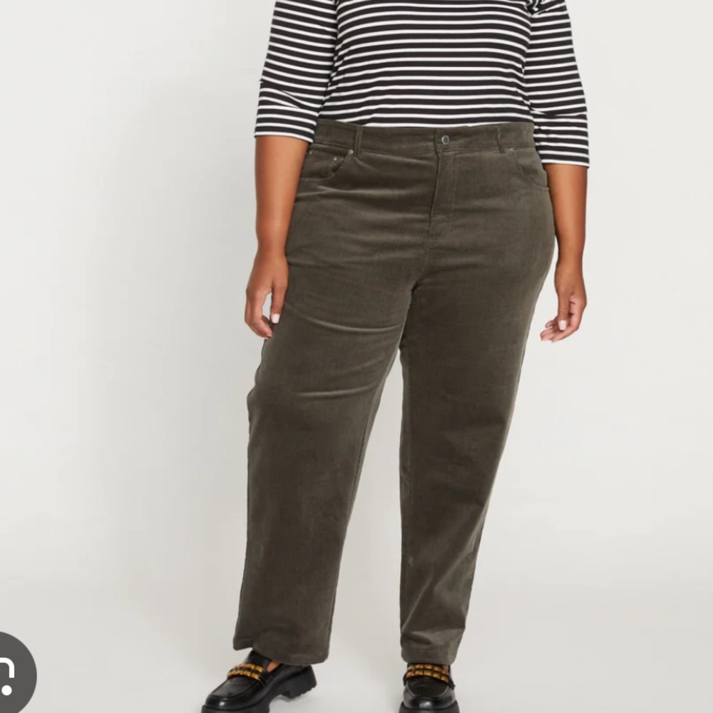 Universal Standard Cassidy green corduroy pants 14